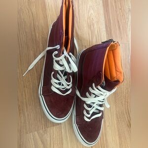 Never worn | Vans Scotchgard Sk8-Hi Burgundy Hi Top Sneakers | Color: Orange/Red